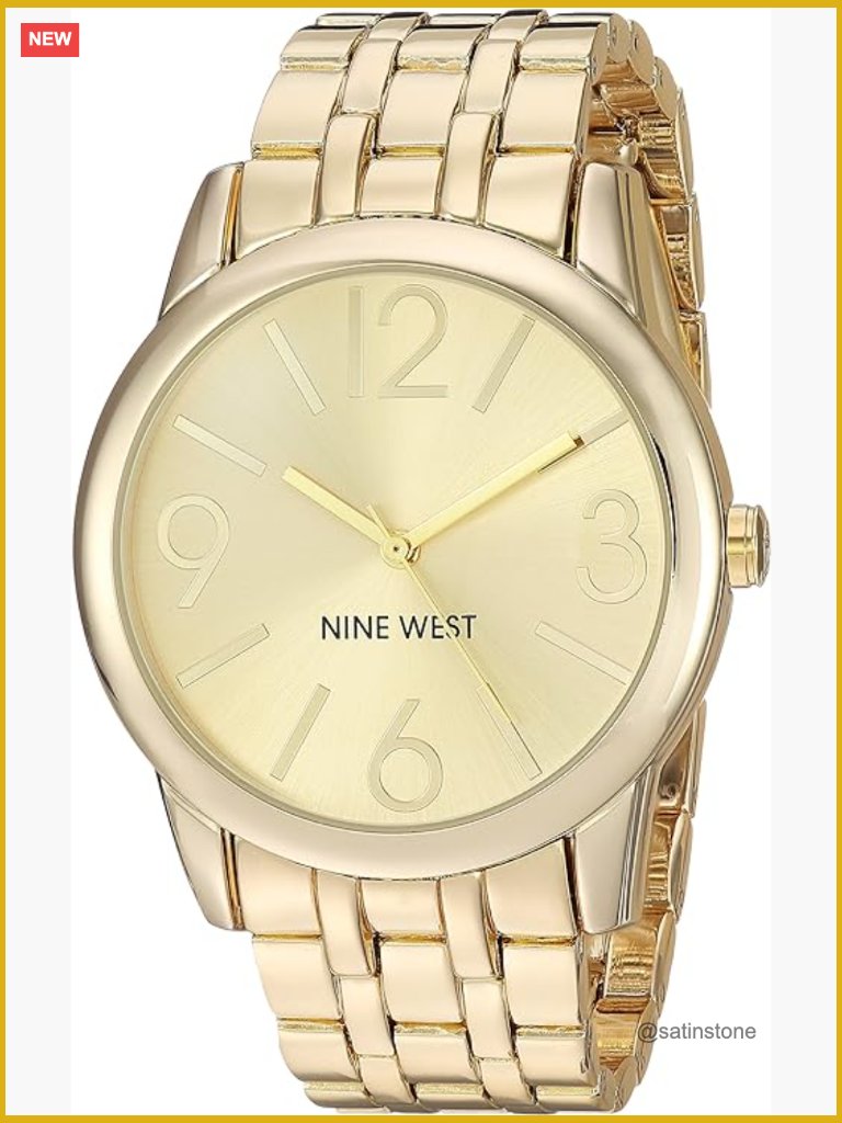 GoldTone Bracelet Watch With Sunray Dial And Crystal Accents